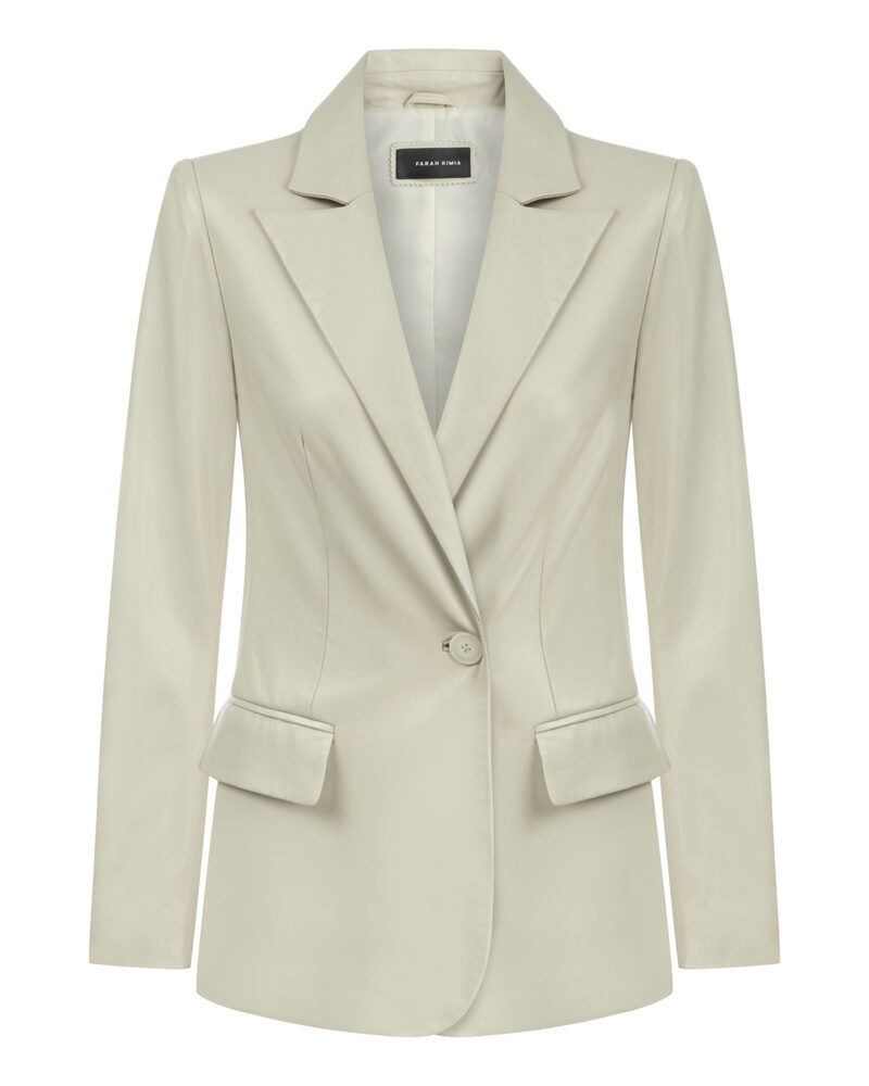 Fitted Leather Blazer