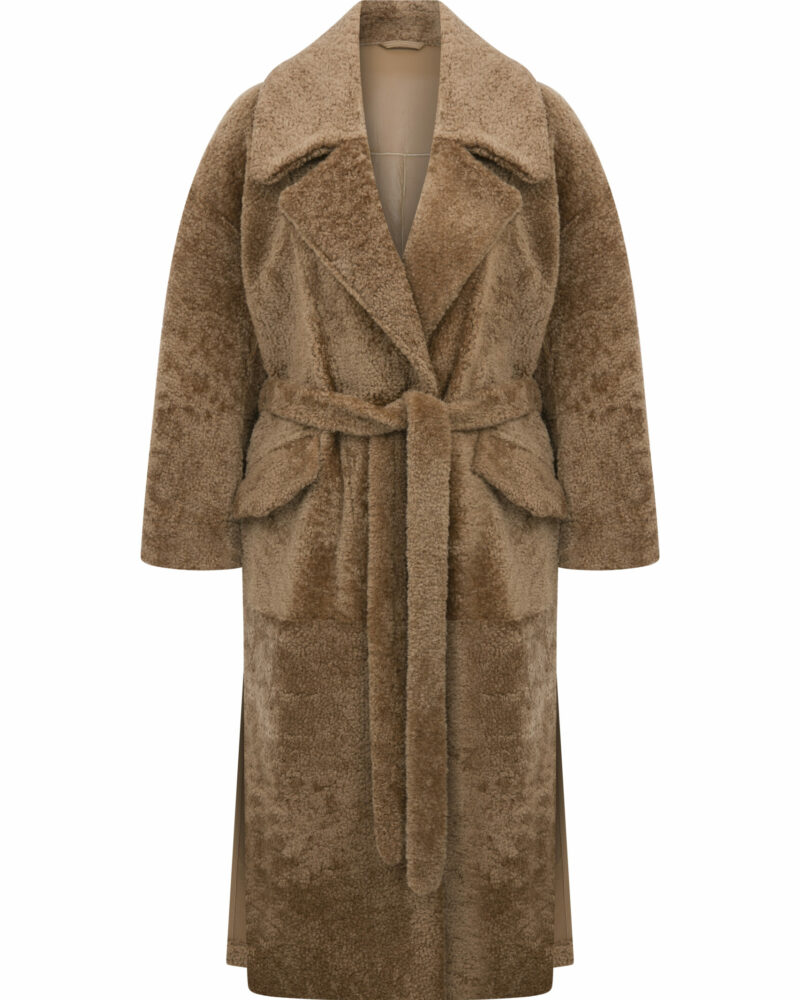 Long Oversized Shearling Coat